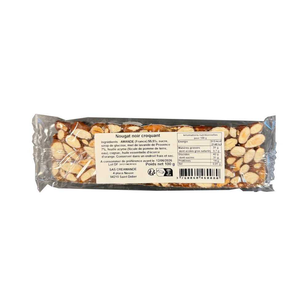 Nougat Silvain - Le Patriarche nougat noir croquant