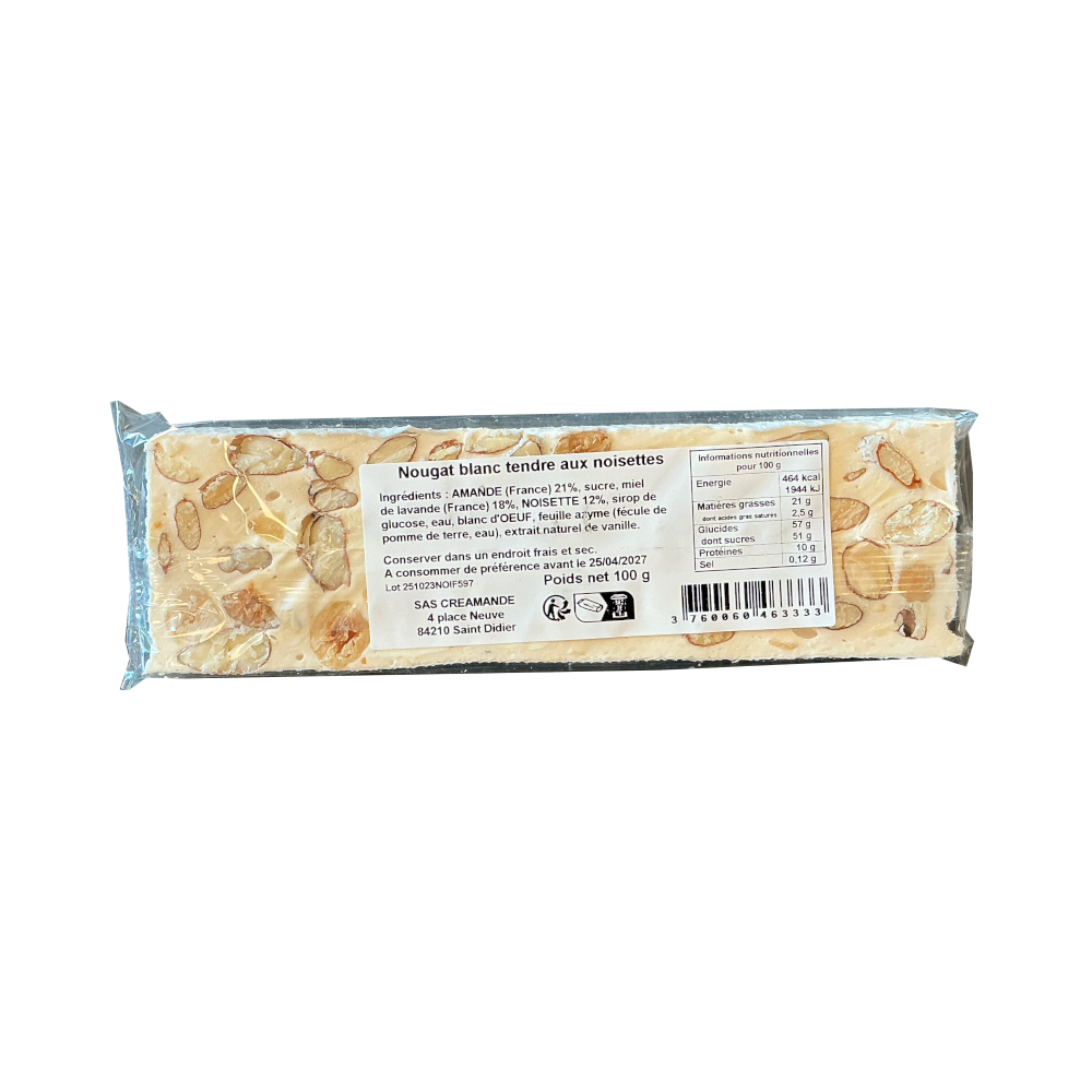 Nougat Silvain - La Rebelle nougat blanc aux noisettes et amandes
