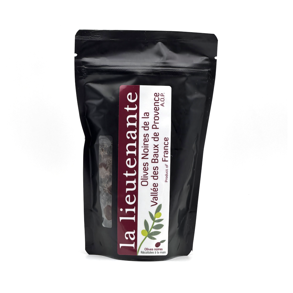 La Lieutenante - Pasteurized black olives from the Vallée des Baux de Provence P.D.O.