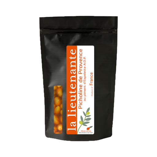 La Lieutenante - Pasteurized green olives - Picholine de Provence with Espelette pepper