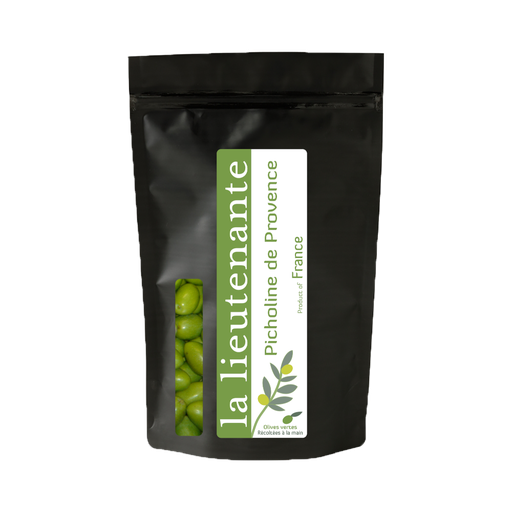 [LLOVPPN120G] La Lieutenante - Olives vertes pasteurisées - Picholine de Provence