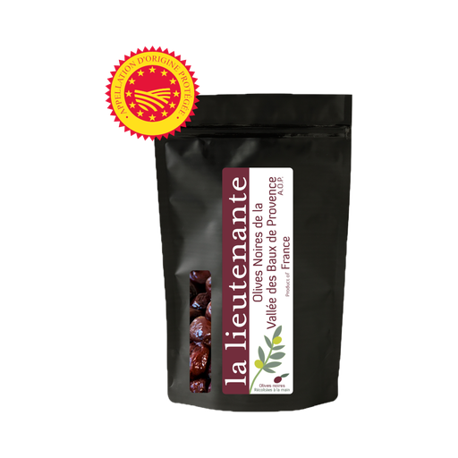 La Lieutenante - Pasteurized black olives from the Vallée des Baux de Provence P.D.O.
